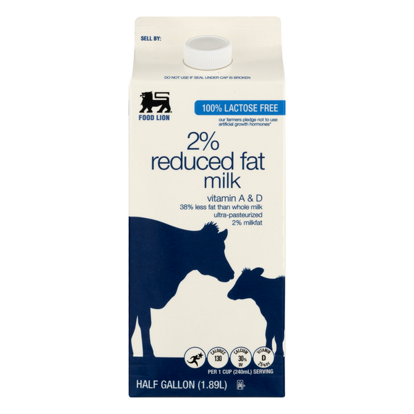 Food Lion Lactose Free 2% Reduced Fat Milk