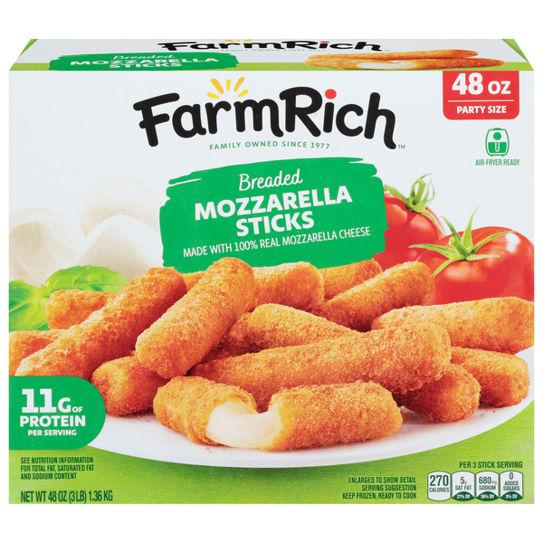 Farm Rich Breaded Mozzarella Sticks Party Size Frozen