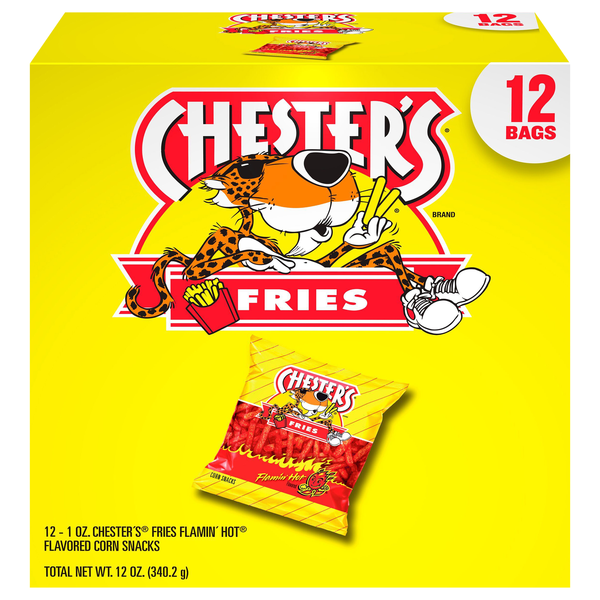 Chester's Fries Flamin' Hot Corn Snacks - 12 ct