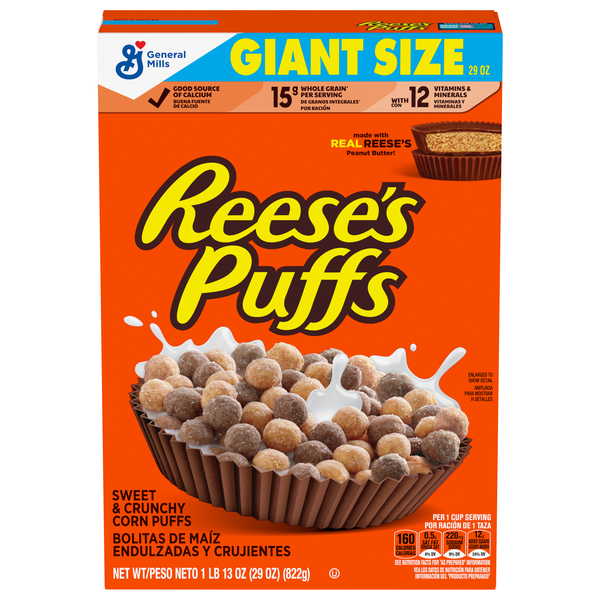 General Mills Reese's Puffs Peanut Butter Cereal Giant Size
