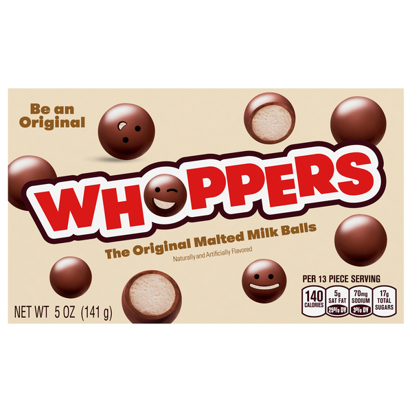 WHOPPERS Original Malted Milk Balls Candy Movie Theater Box