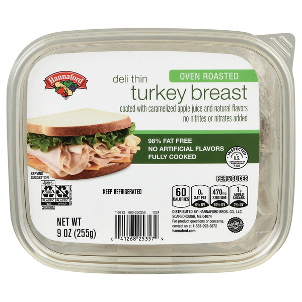 Hannaford Deli Thin Oven Roasted Turkey Breast
