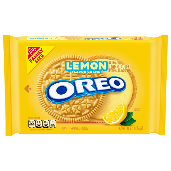OREO Lemon Creme Golden Sandwich Cookies Family Size