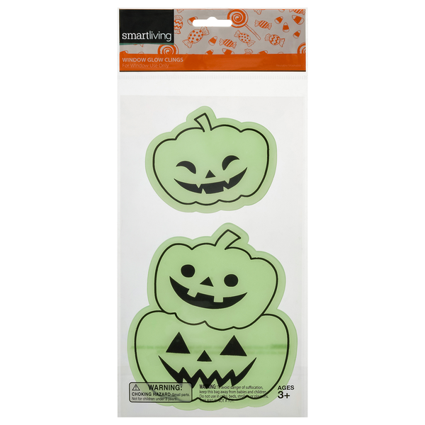 Smart Living Halloween Pumpkins Window Glow Clings