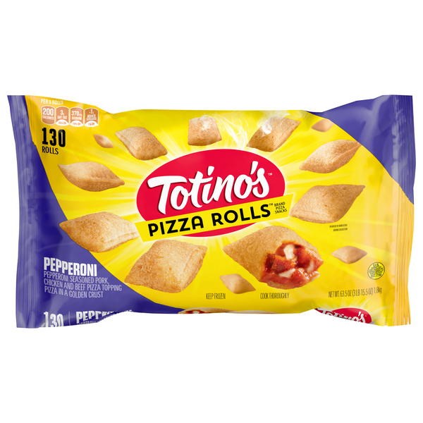 Totino's Pepperoni Pizza Rolls Snacks - 130 ct Frozen