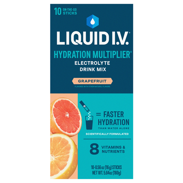 Liquid I.V. Grapefruit Electrolyte Drink Mix Sticks - 10 ct