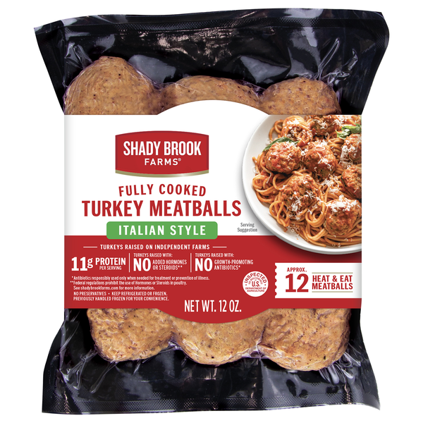 Shady Brook Farms Fully Cooked Italian Style Turkey Meatballs - apx 12 ct
