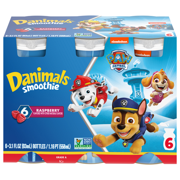 Danimals Smoothie Ruff-Ruff Raspberry Drink - 6 pk