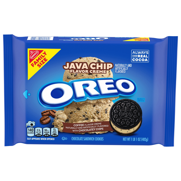 OREO Java Chip Creme Chocolate Sandwich Cookies Family Size