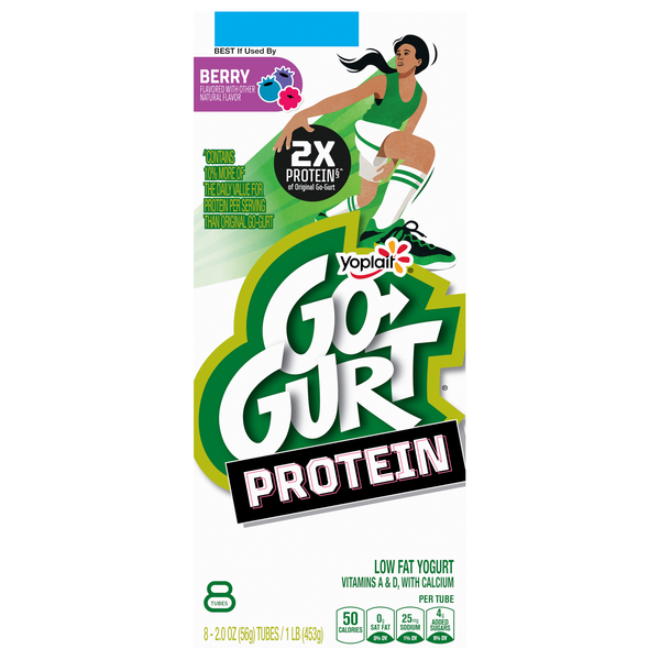 Yoplait Go-GURT Protein Berry Yogurt Tubes - 8 ct