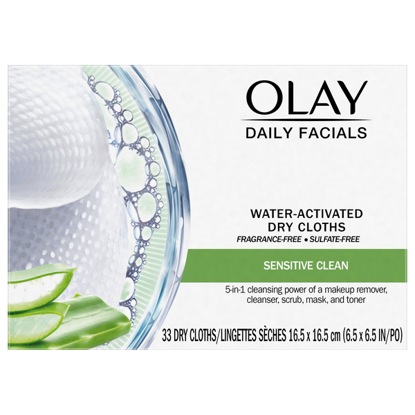 Save on Olay Daily Facials Sensitive Clean Water Activated Dry Cloths