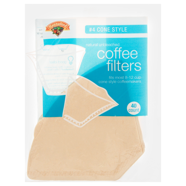Hannaford Coffee Filters #4 Cone Style Natural Unbleached