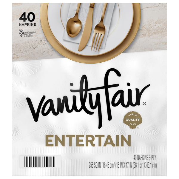 Vanity Fair Entertain Classic Napkins 3-Ply