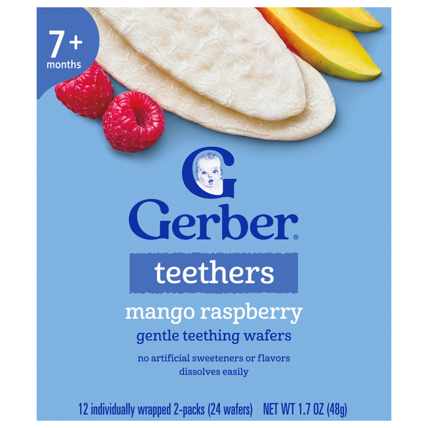 Gerber Snacks Baby Mango Raspberry Teething Wafers - 12 ct