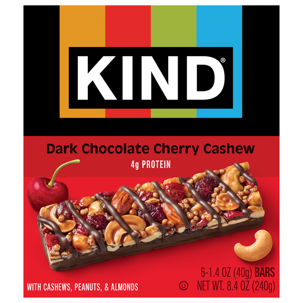 KIND Gluten Free Dark Chocolate Cherry Cashew Bars - 6 ct
