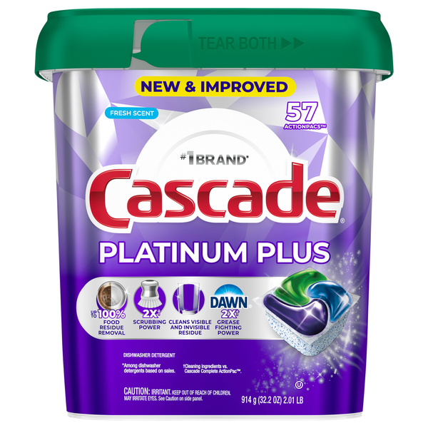 Cascade Platinum Plus Dawn Fresh Scent Dishwasher Detergent Pacs - 57 ct