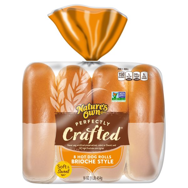 Nature's Own Perfectly Crafted Brioche Style Hot Dog Rolls - 8 ct