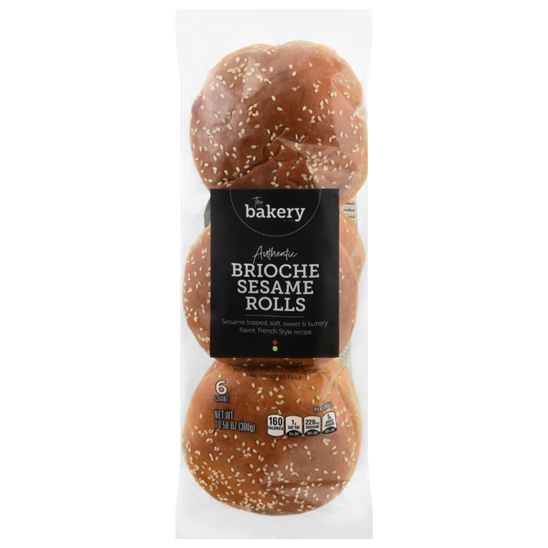Stop & Shop The Bakery Authentic Brioche Sesame Rolls - 6 ct