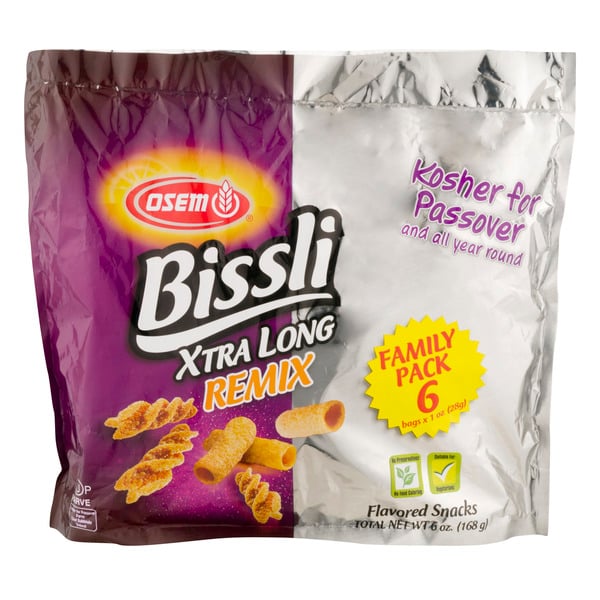 Osem Bissli Xtra Long Remix Flavored Snack Kosher for Passover - 6 ct
