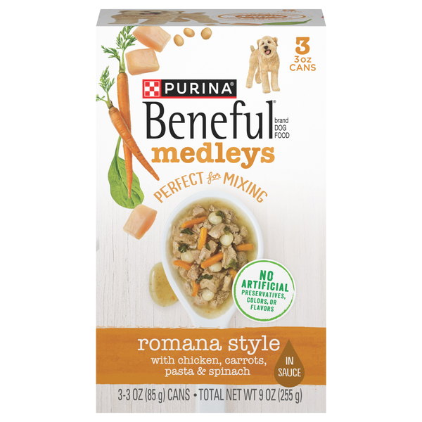 Purina Beneful Medleys Romana Style Adult Wet Dog Food - 3 ct