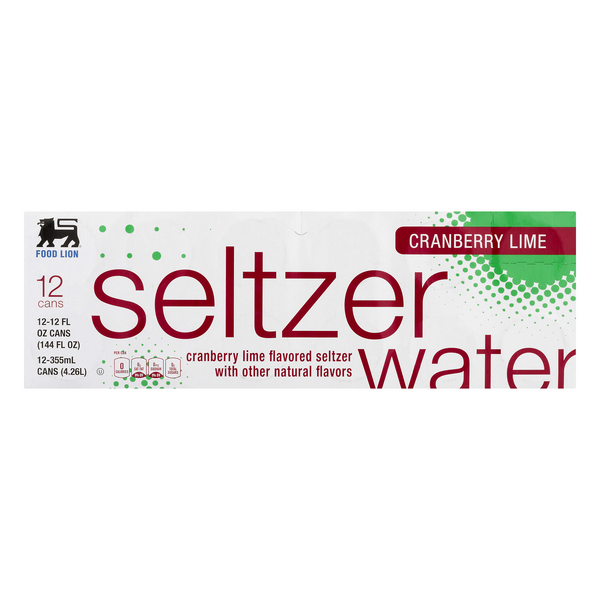 Food Lion Cranberry Lime Seltzer Water - 12 pk