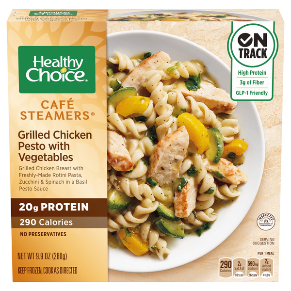 Healthy Choice Cafe Steamers Grilled Chicken Pesto/Vegetables Frozen Meal
