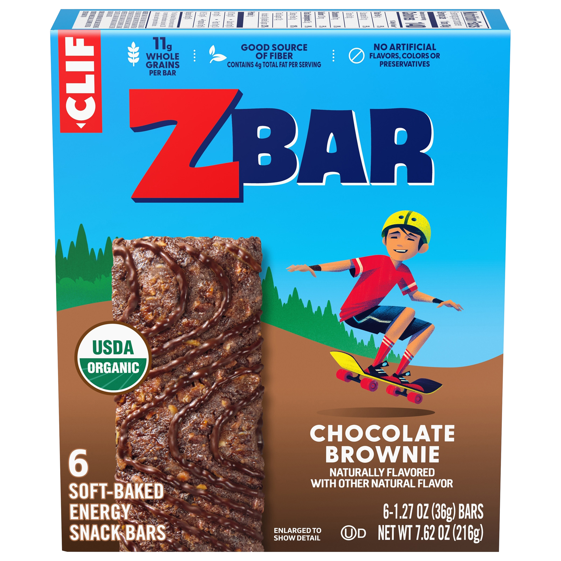 CLIF Zbar CLIF KID ZBAR Organic Chocolate Brownie Energy Snack Bar - 6 ct