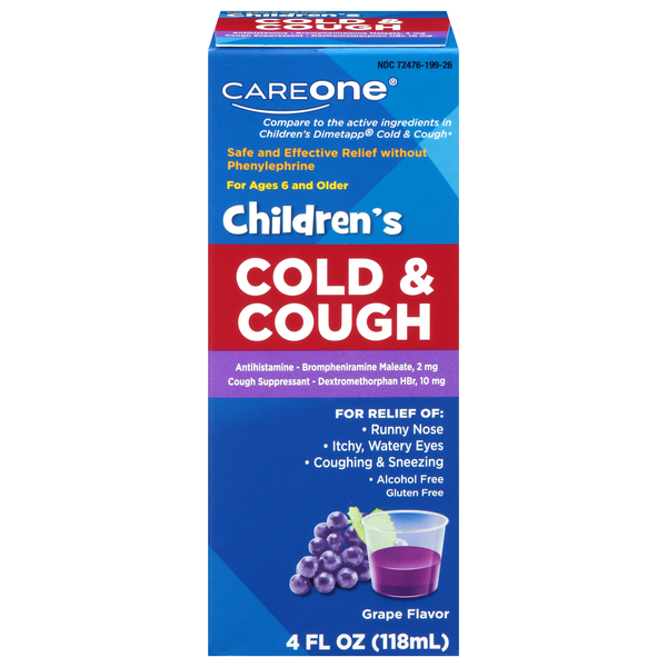 CareOne Children's Grape Flavor Liquid Cold & Cough Medicine