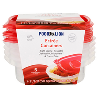Food Lion Entree Containers & Lids 8 Cup