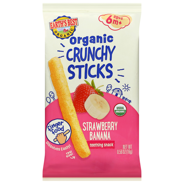 Earth's Best Organic Crunchy Sticks Strawberry Banana Teething Snack