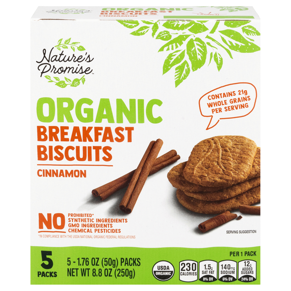 Nature's Promise Organic Cinnamon Breakfast Biscuits - 5 ct
