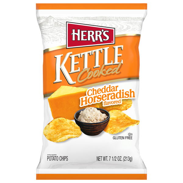 Herr's Gluten Free Cheddar Horseradish Flavored Kettle Cooked Potato Chips