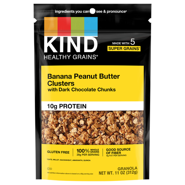 KIND Healthy Grains Banana Peanut Butter Clusters Protein Granola