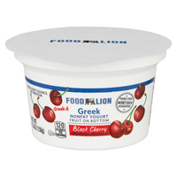 Food Lion Non Fat Black Cherry Fruit on the Bottom Greek Yogurt Cup