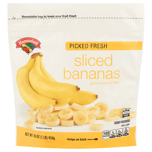 Hannaford Picked Fresh Sliced Bananas Frozen