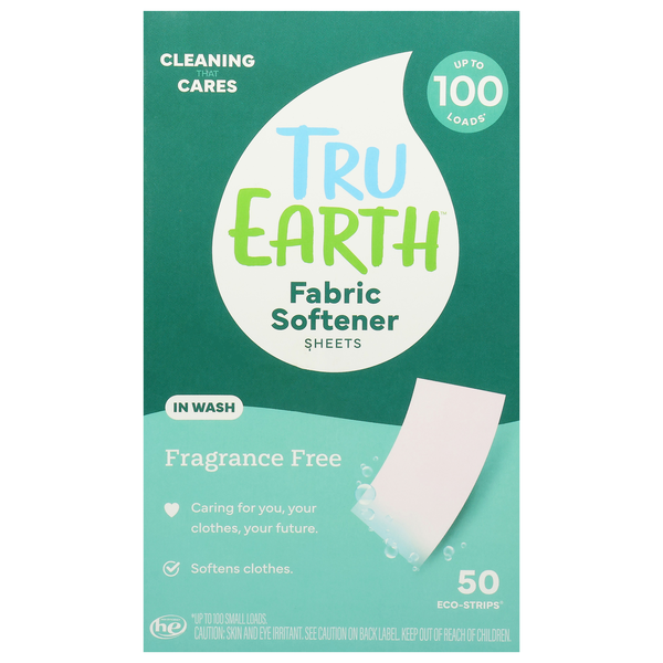Tru Earth Fragrance Free In Wash Fabric Softener Sheets