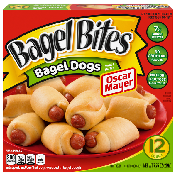 Bagel Bites Bagel Dogs - 12 ct Frozen