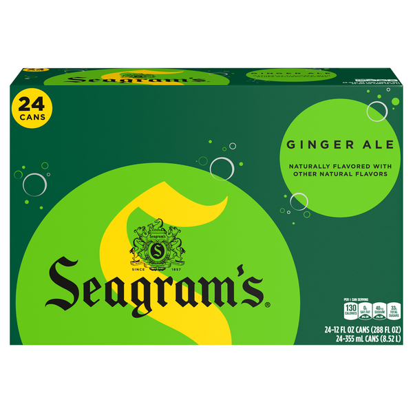 Seagram's Ginger Ale Soda Caffeine Free - 24 pk