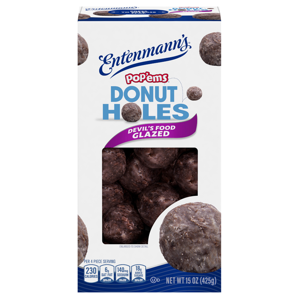 Entenmann's Pop'ems Devil's Food Glazed Chocolate Donut Holes