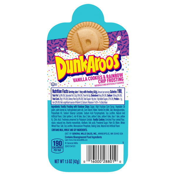 DunkAroos Vanilla Cookies with Rainbow Chip Frosting Single