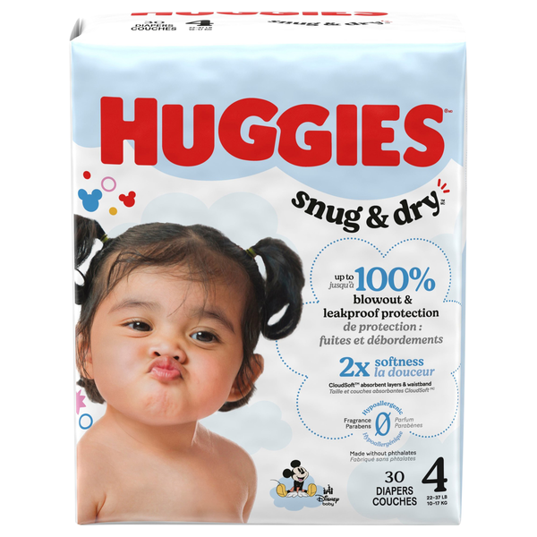 Save on Huggies Snug Dry Size Baby Diapers 22-37 lb Order
