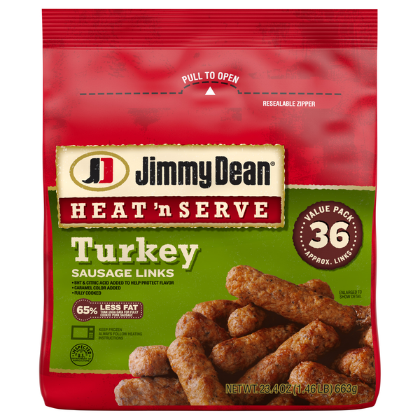 Save on Jimmy Dean Heat 'n Serve Turkey Sausage Links Value Pack 36