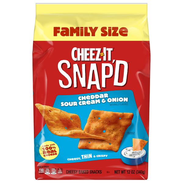 Cheez-It Snap'd Cheddar Sour Cream & Onion Cheesy Baked Crackers