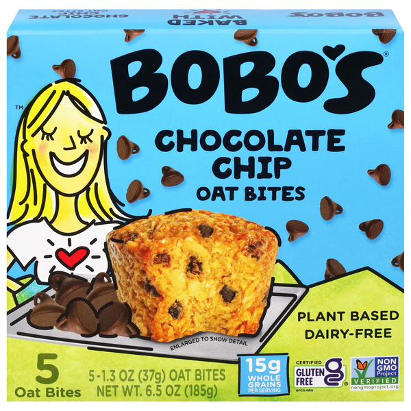 Bobo's Gluten & Dairy Free Plant-Based Chocolate Chips Oat Bites - 5 ct