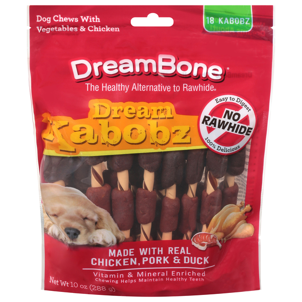DreamBone Dream Kabobz Vegetable & Chicken Rawhide Free Dog Chews - 18 ct