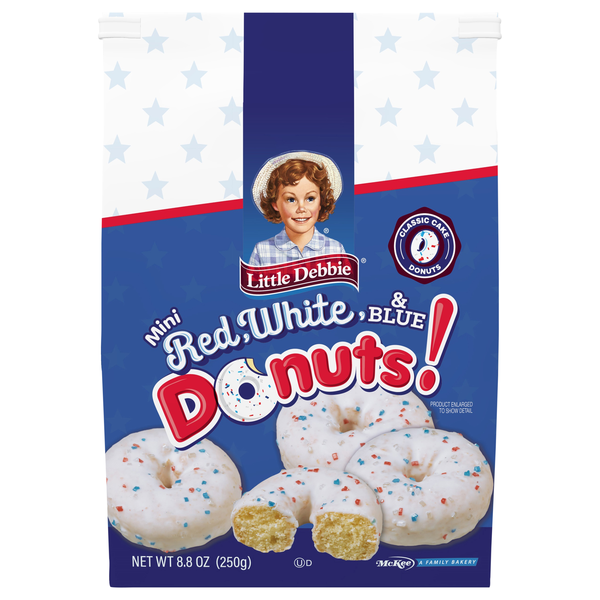Little Debbie Mini Red White & Blue Frosted Donuts