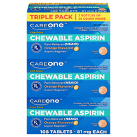 CareOne Aspirin Adult Low Strength 81 mg Chew Orange Tablets 36 ea - 3 ct