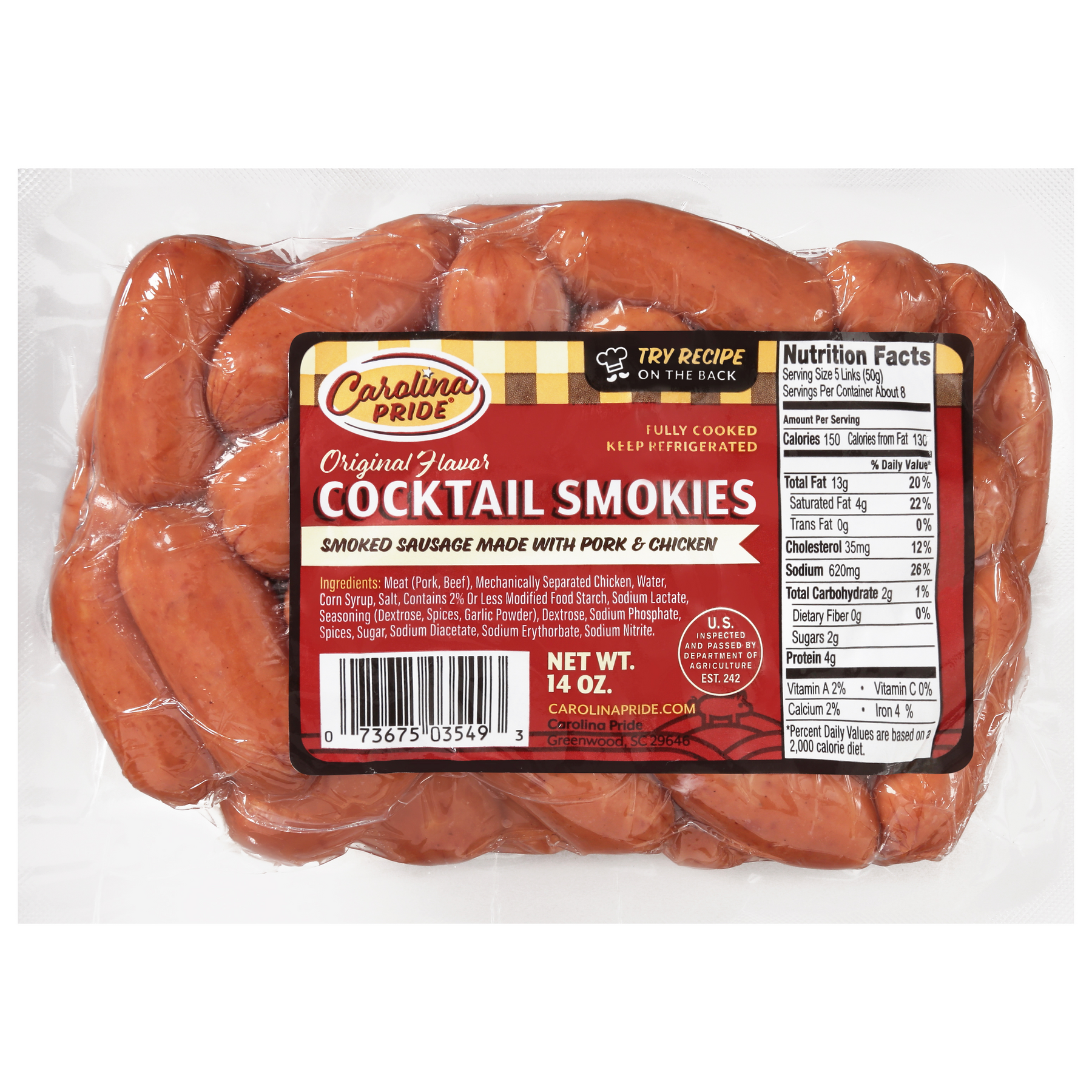 Carolina Pride Carolina Pride Cocktail Smokies Original Flavor