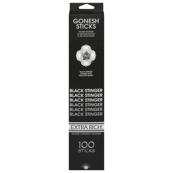 Gonesh Sticks Extra Rich Black Stinger Incense Air Freshener