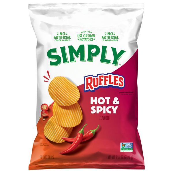 Ruffles Simply Hot & Spicy Potato Chips
